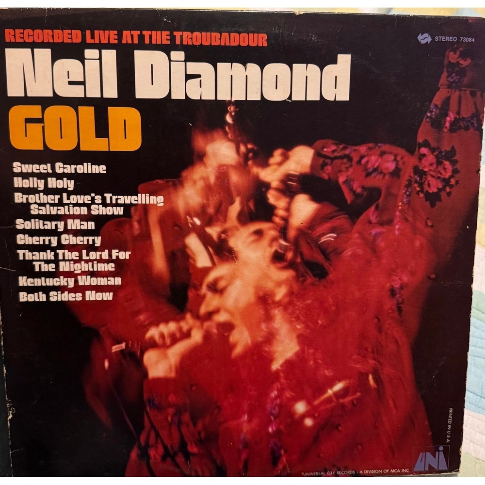 Neil Diamond Gold Recorded Live at the Troubadour 12in Vinyl LP Stereo 73084